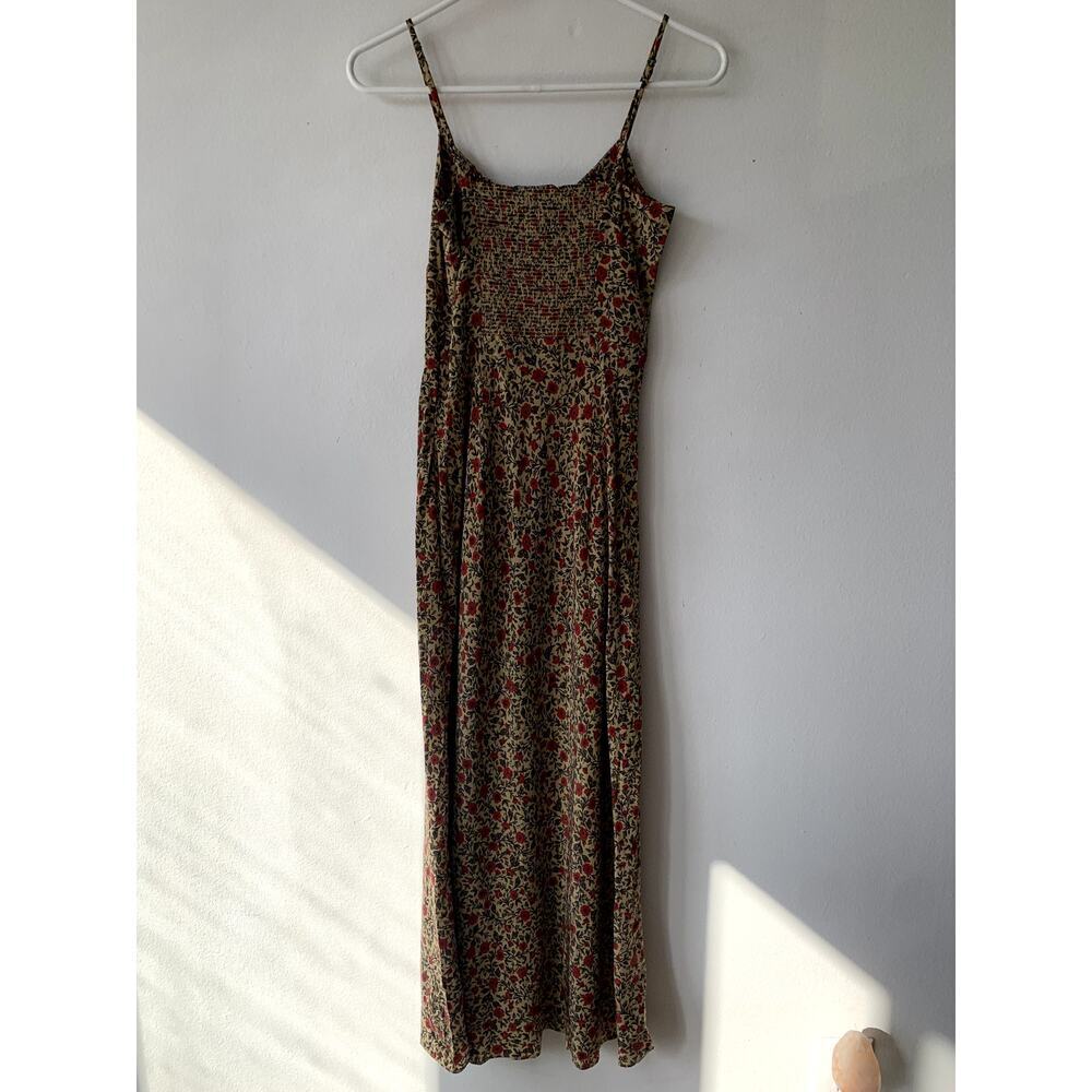 Realisation Alba Silk Floral Spaghetti Strap Midi Slip Dress Dahlia Tan - Picture 10 of 13